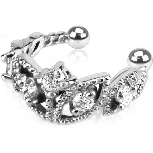 Earcuff Ear cuff placcato argento con zircone