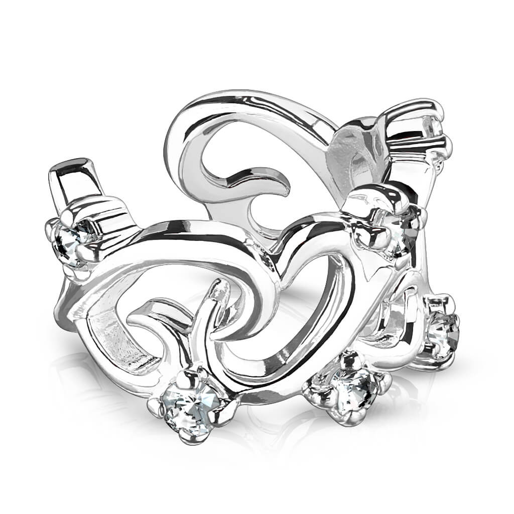 Earcuff Ear Cuff Heart Zirconia Bendable