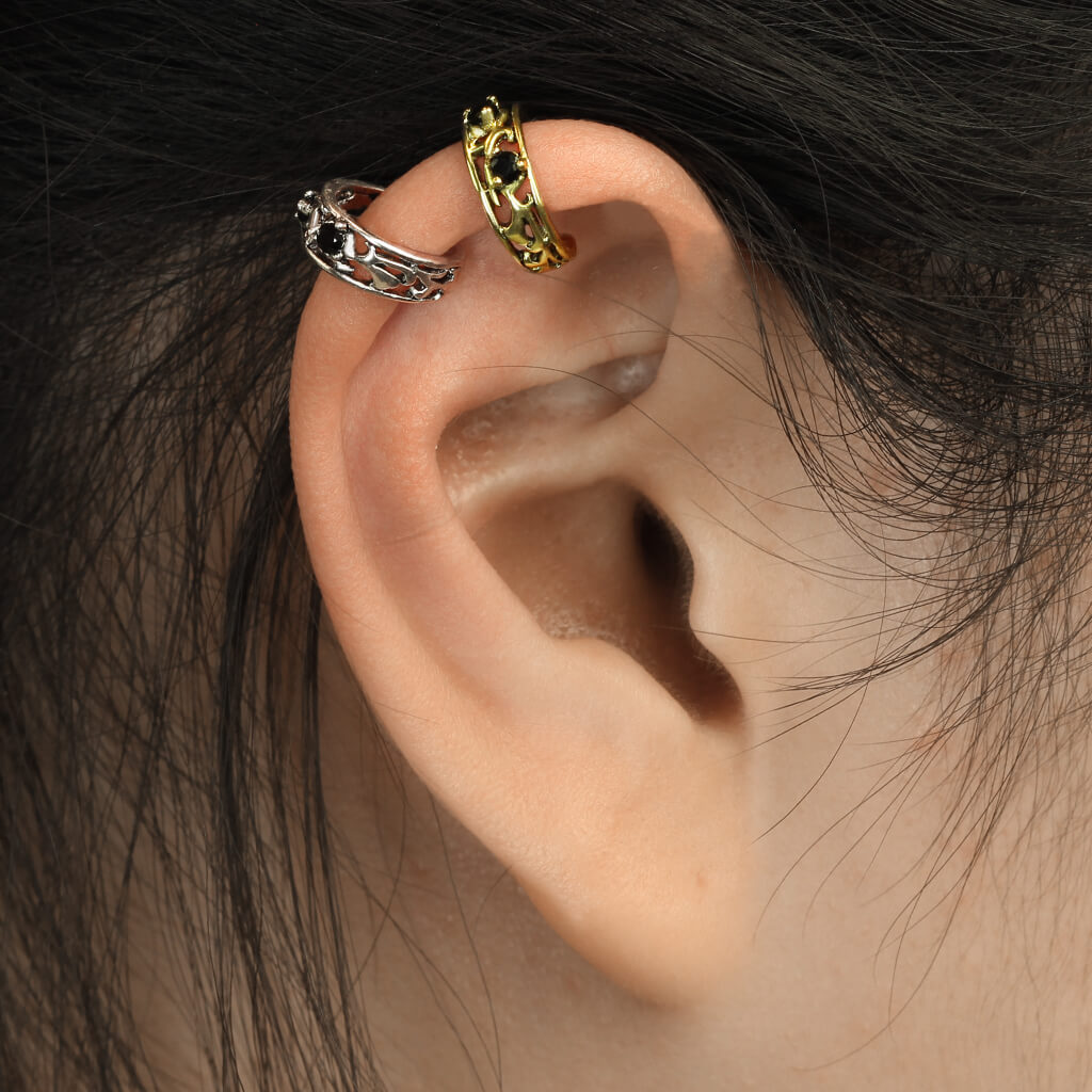 Earcuff Ear cuff con zirconi Pieghevole