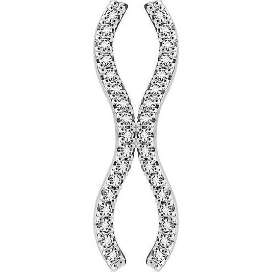 Boucle d'Oreille Grimpante Zircone Vague