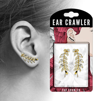 Ear Crawler Blätter Zirkonia