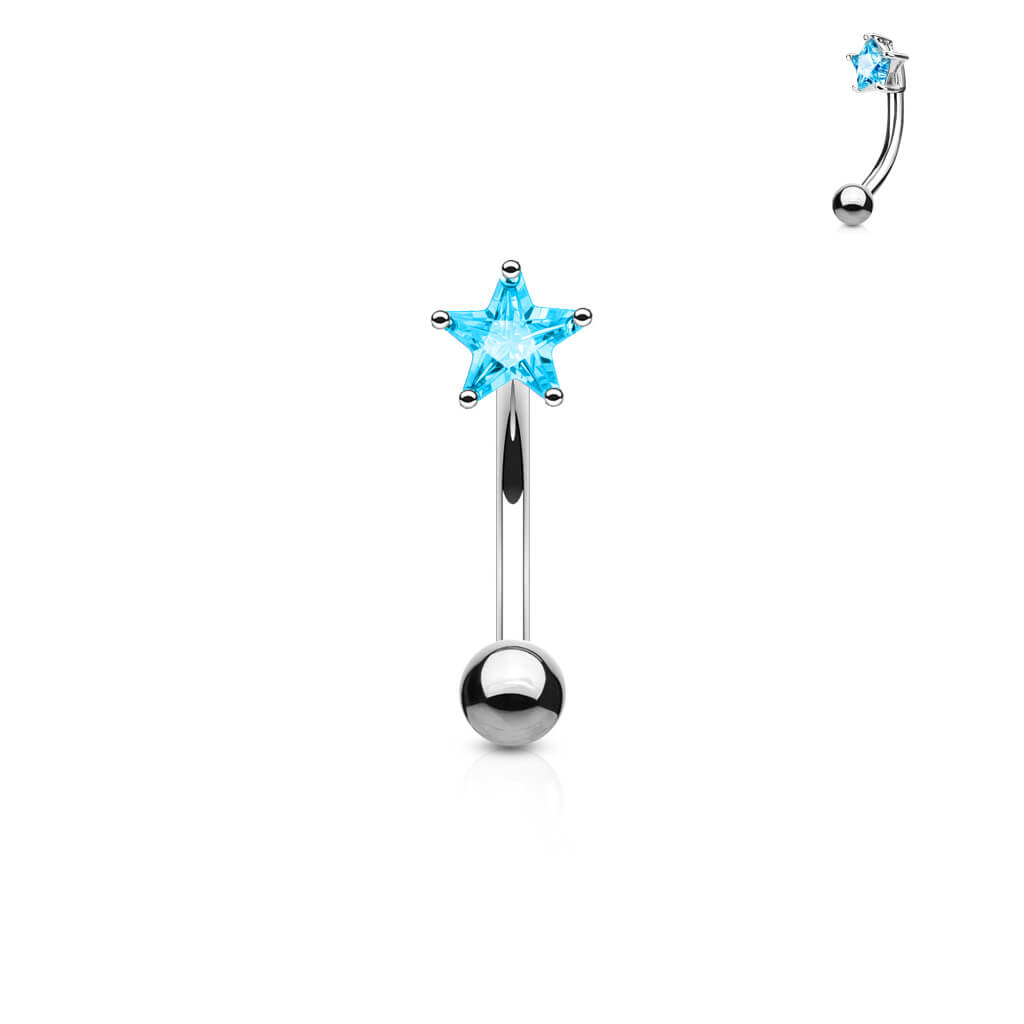 Eyebrow Piercing Star Zirconia