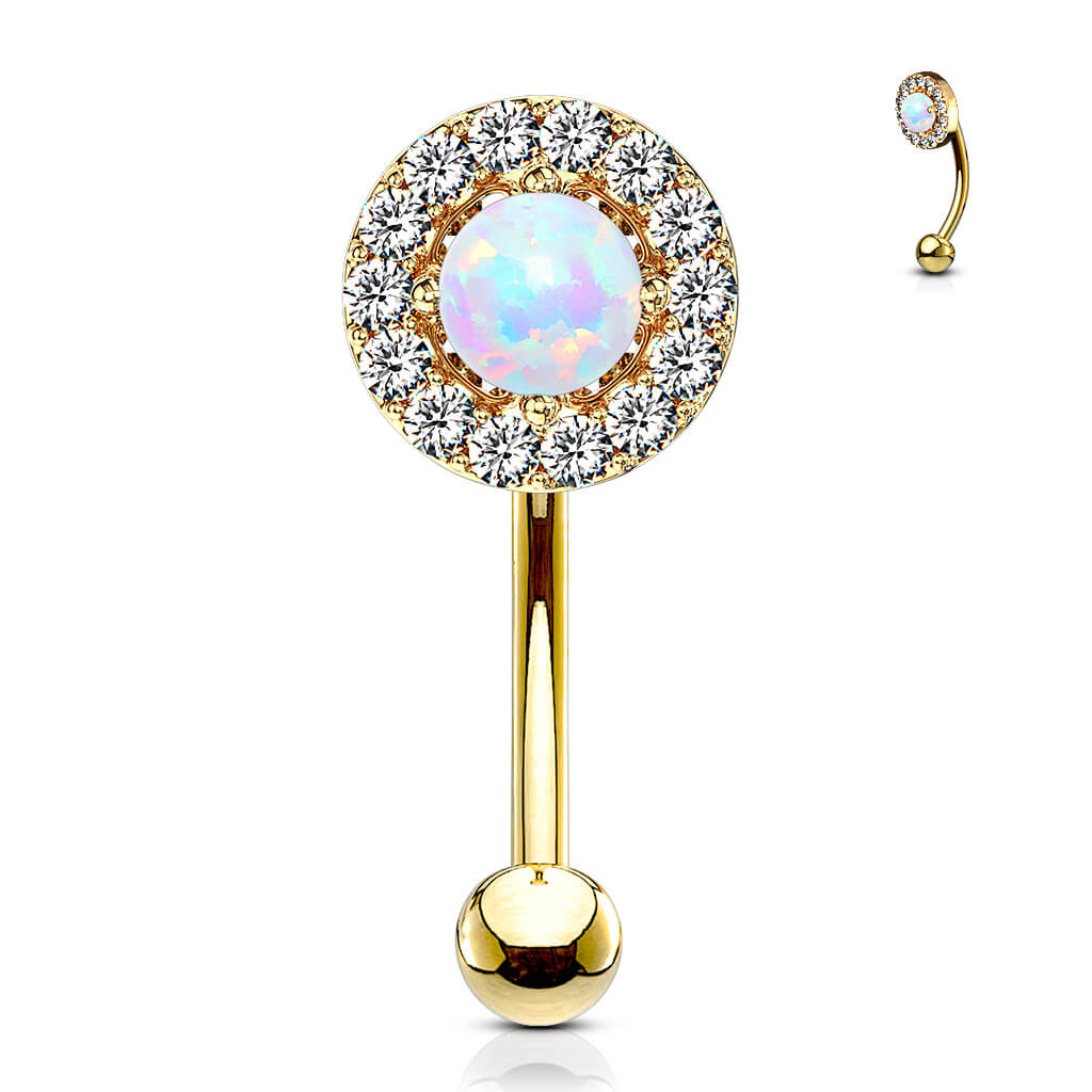 Augenbrauenpiercing Opal Zirkonia