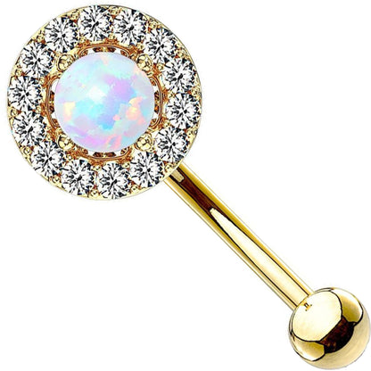 Augenbrauenpiercing Opal Zirkonia