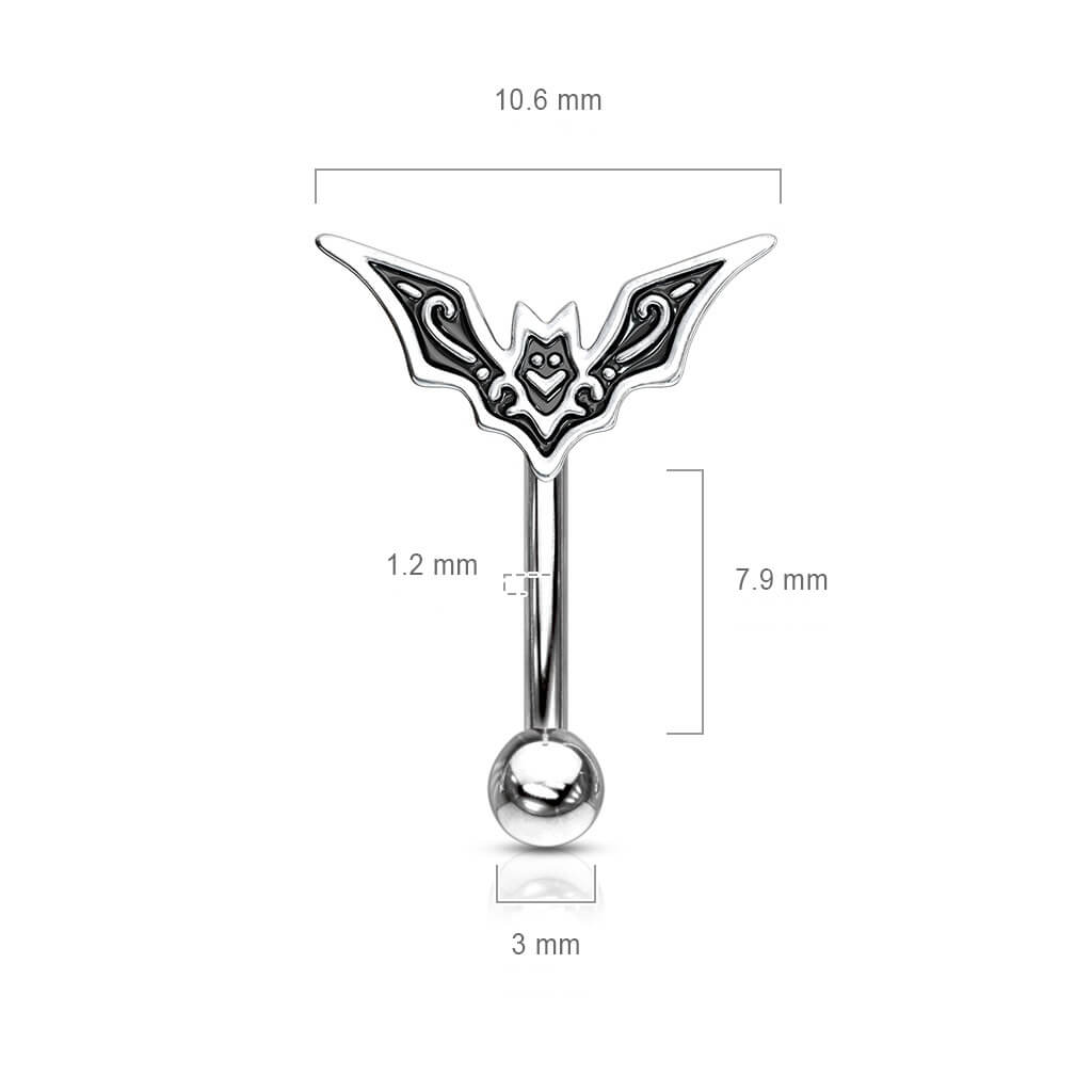 Eyebrow Piercing Bat Silver