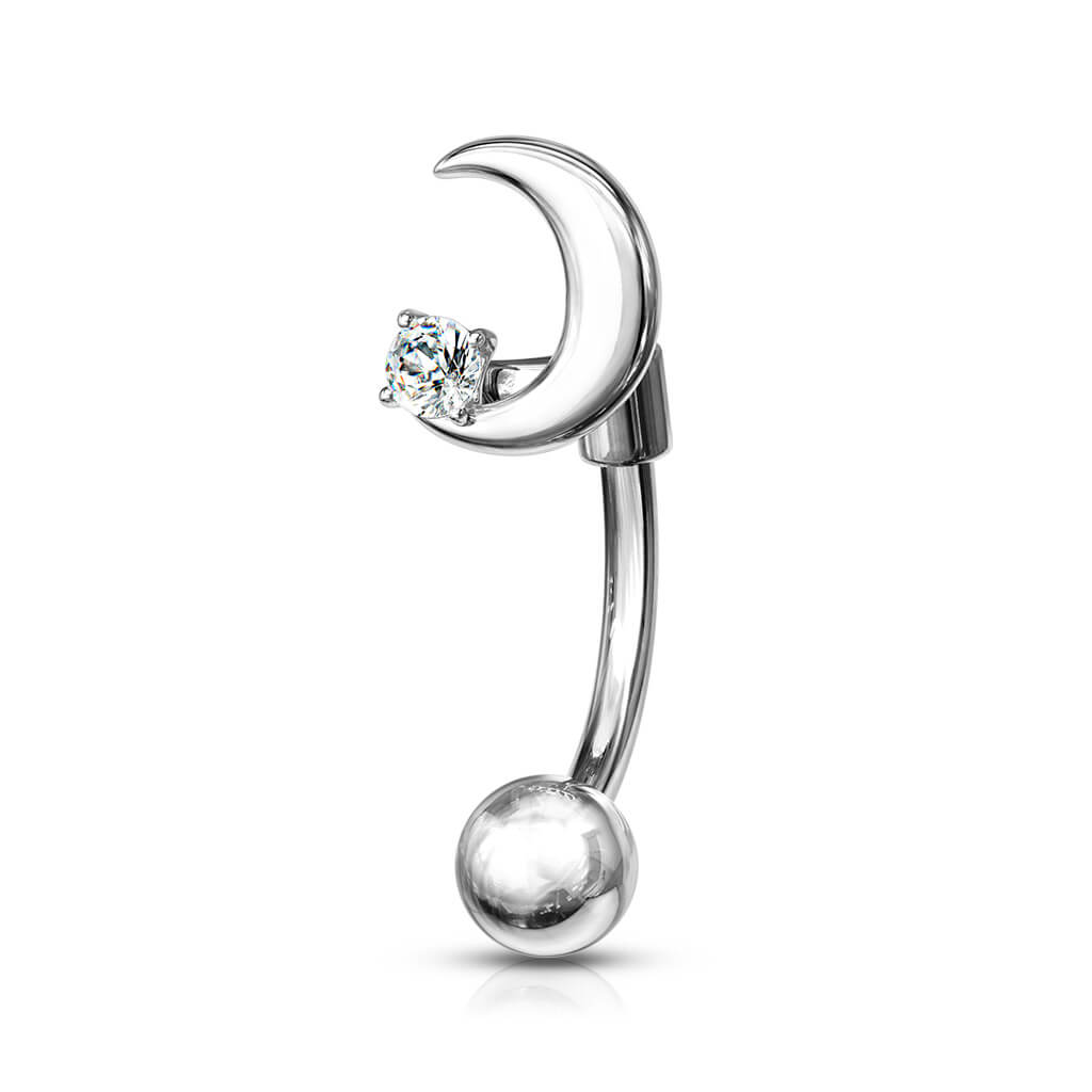 Piercing Sopracciglio Luna con zircone