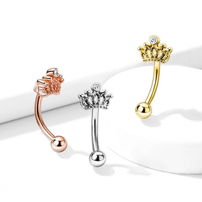 Eyebrow Piercing Crown Zirconia