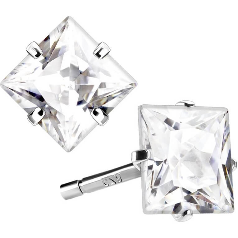 Silver 925 Silver Square Zirconia