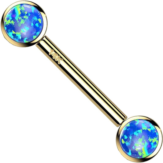 Solid Gold 14 Carat Nipple Piercing Round Zirconia Push-In