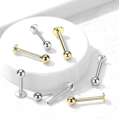 Or 14kt Labret Bille Enfoncer