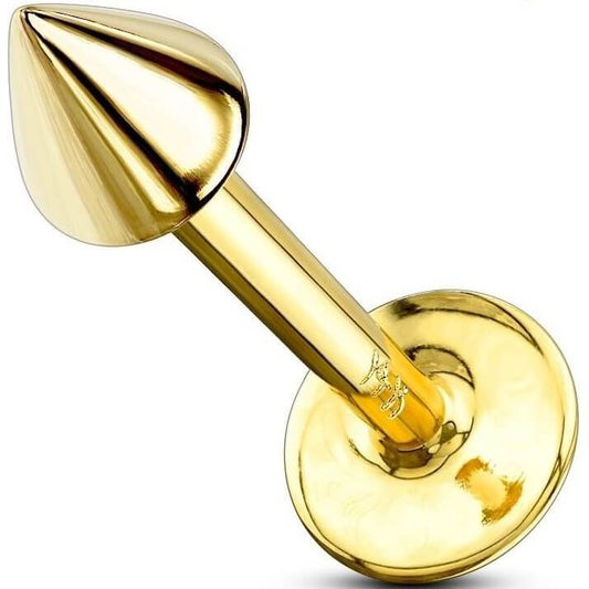 Solid Gold 14 Carat Labret Spike