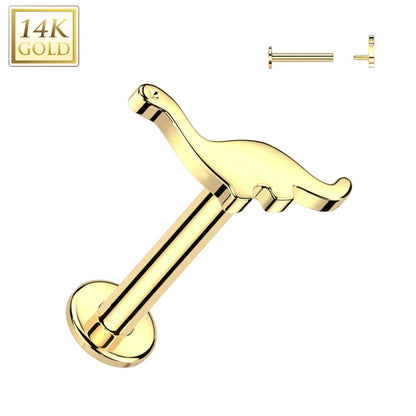 Or 14kt Labret Dinosaure Filetage Interne