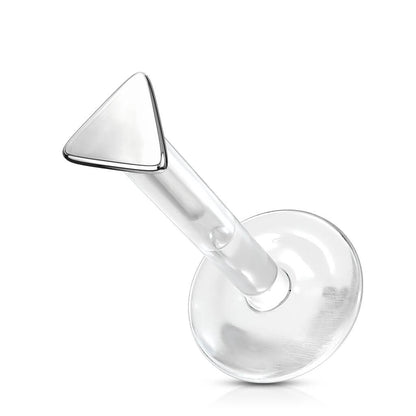 Or 14kt Labret Triangle Plat Enfoncer