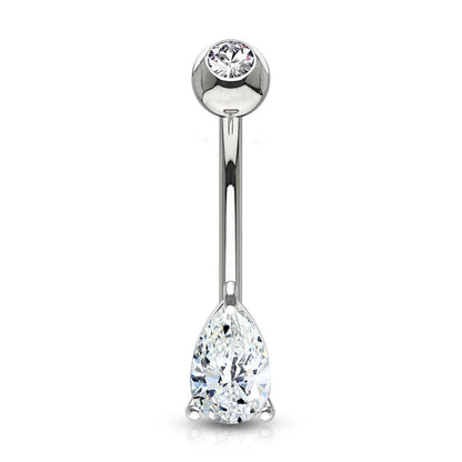 Or 14kt Piercing Nombril Zircone Larme