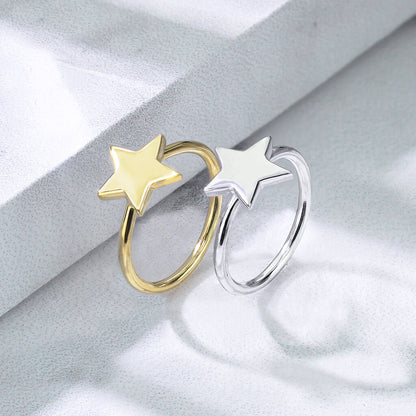 Solid Gold 14 Carat Ring Star Bendable