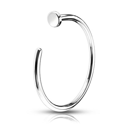 Solid Gold 14 Carat Nose Hoop Half Hoop Ring