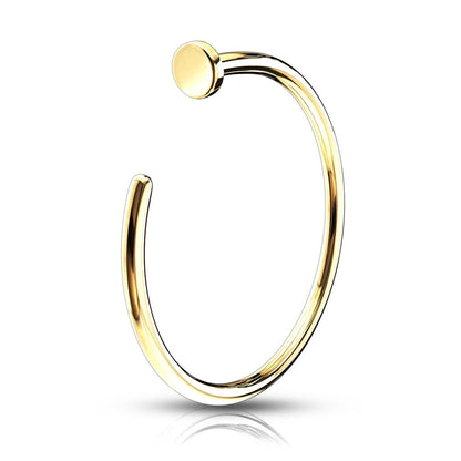 14 Karat Gold Nasenstecker Hoop Halber Hoop Ring Gelbgold Weißgold