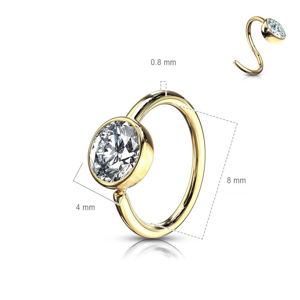 14 Karat Gold Ring Zirkonia Kesselfassung Gelbgold Weißgold Biegbar