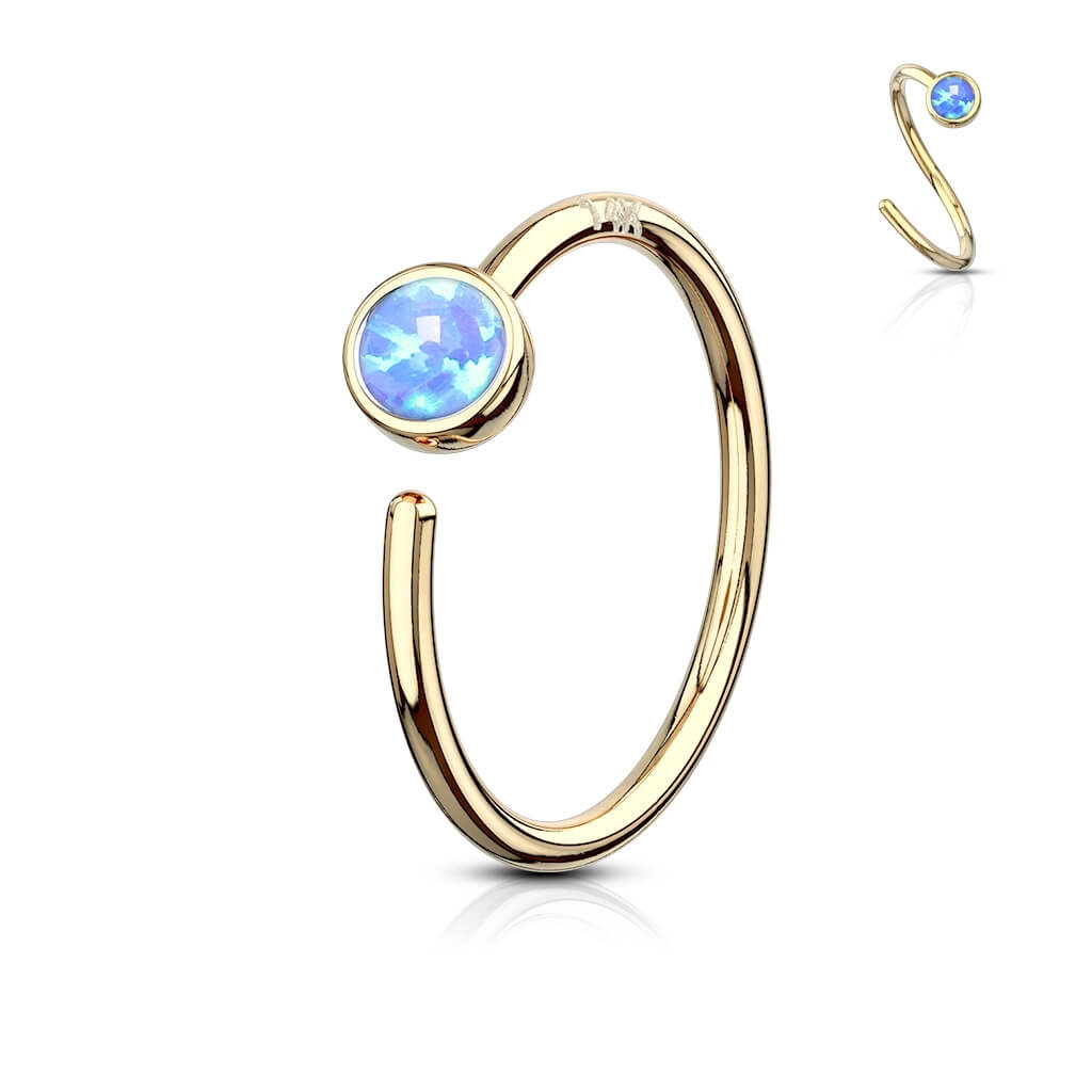 14 Karat Gold Ring Opal Gelbgold Weißgold Biegbar