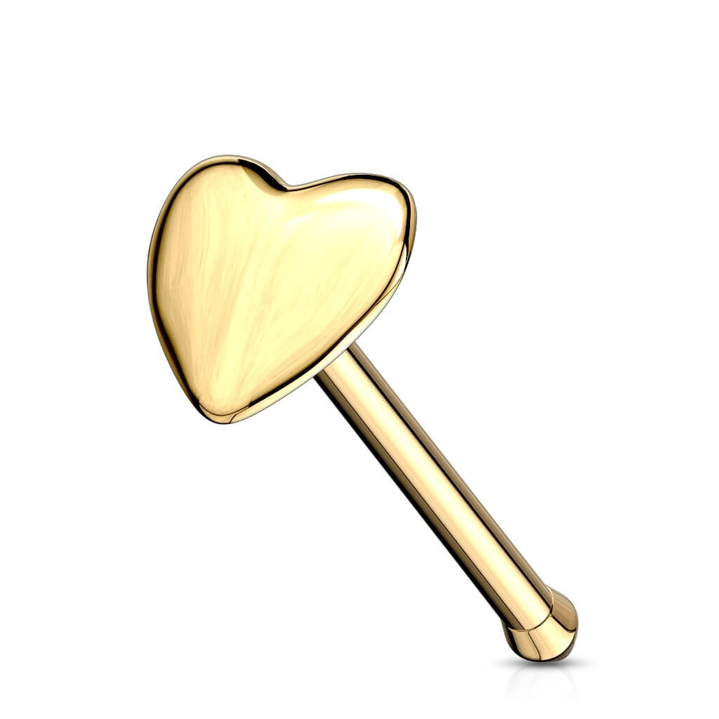 Oro 14 kt Stud Nasale Cuore