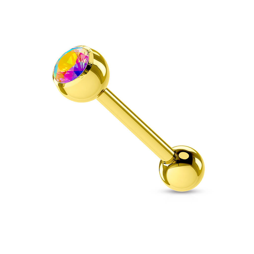 Barbell Zircone a sfera in Oro