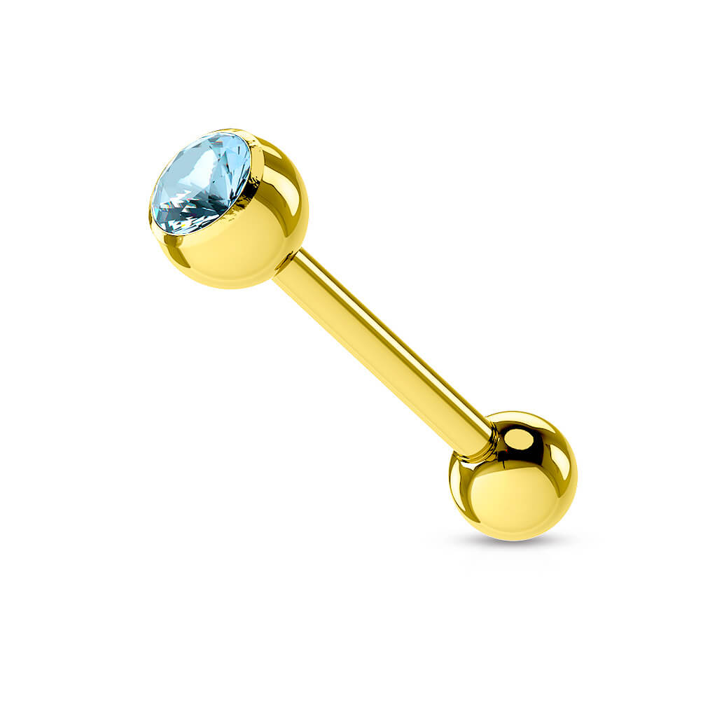 Barbell Zircone a sfera in Oro