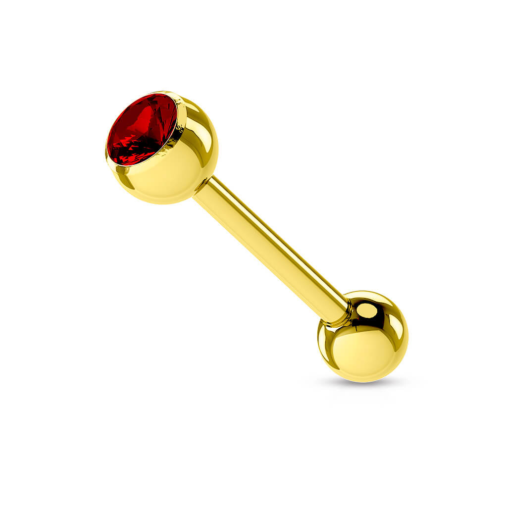 Barbell Zircone a sfera in Oro