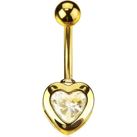 Piercing Ombelico Cuore di zircone Oro