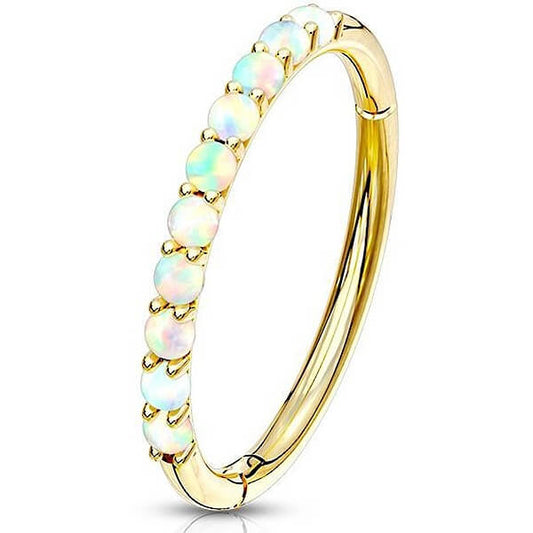 14 Karat Gold Ring Opal Gelbgold Weißgold Clicker