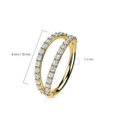 Oro 14kt Anillo Circonita Clicker