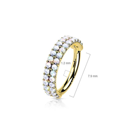 Oro 14 kt Anello Piercing Opali  Clicker