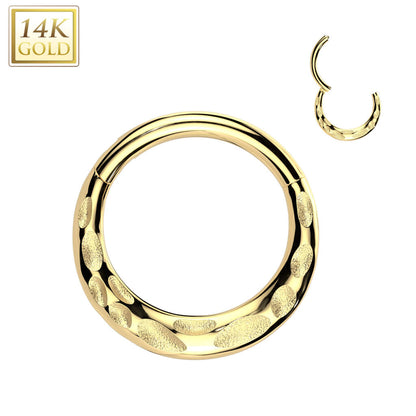 Oro 14 kt Anello Piercing Tacche Clicker