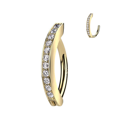 Oro 14kt Piercing ombligo Circonita Top Down Clicker