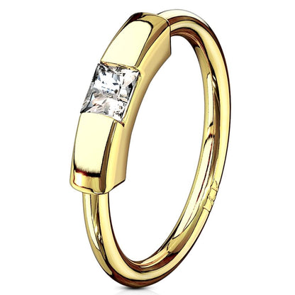 Oro 14kt Anillo circonita Segment