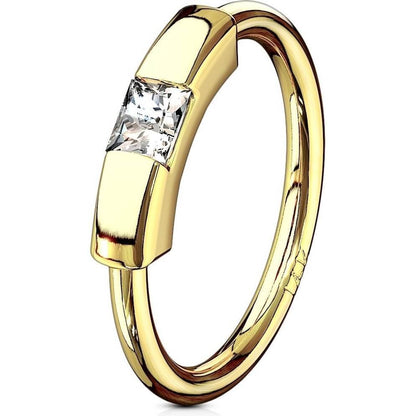 Oro 14kt Anillo circonita Segment