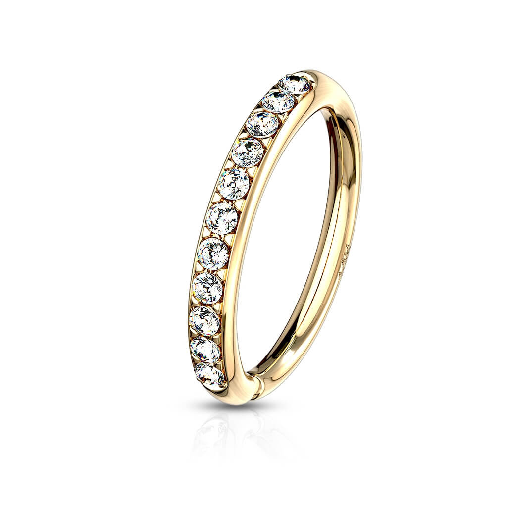 Oro 14kt Anillo Circonita Flexible