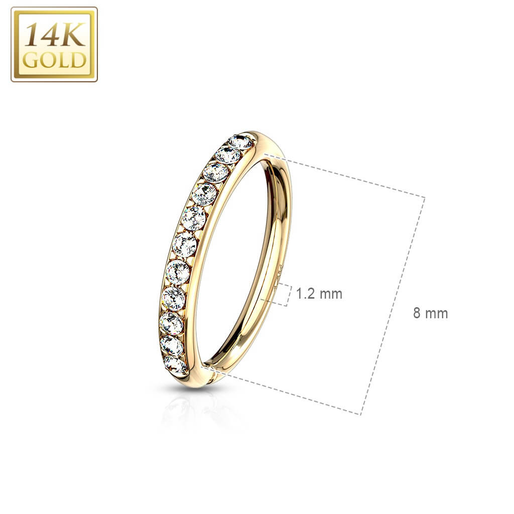 Oro 14kt Anillo Circonita Flexible