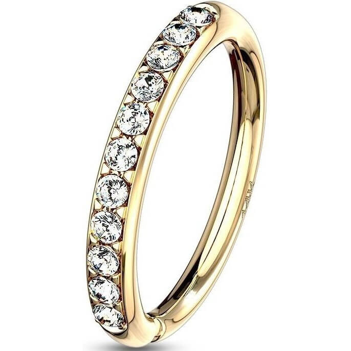 Oro 14kt Anillo Circonita Flexible