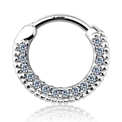 Oro 14kt Septum Piercing Circonita Clicker