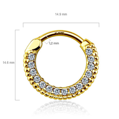 Oro 14 kt Piercing Septum  Zirconi  Clicker