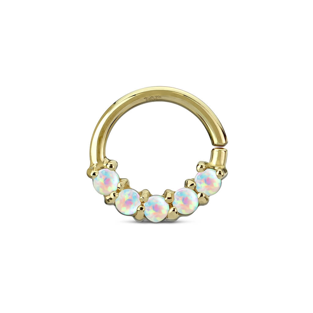 14 Karat Gold Ring 5 Opal Gelbgold Biegbar