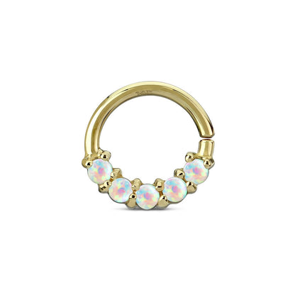 14 Karat Gold Ring 5 Opal Gelbgold Biegbar