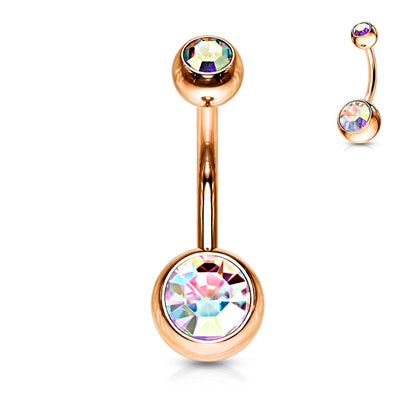 Belly Button Piercing Ball Zirconia rose