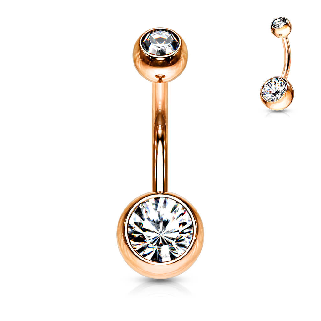 Bauchnabelpiercing Kugel Zirkonia Roségold