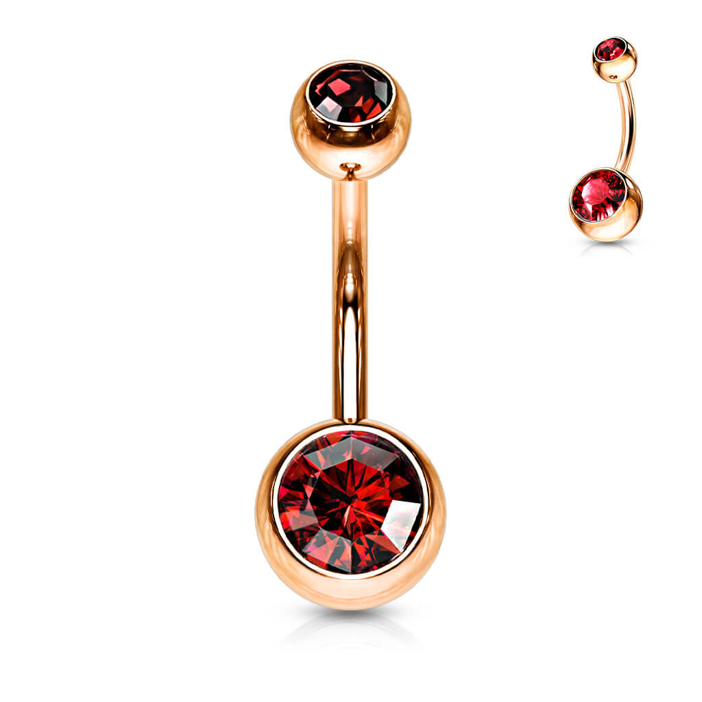 Bauchnabelpiercing Kugel Zirkonia Roségold