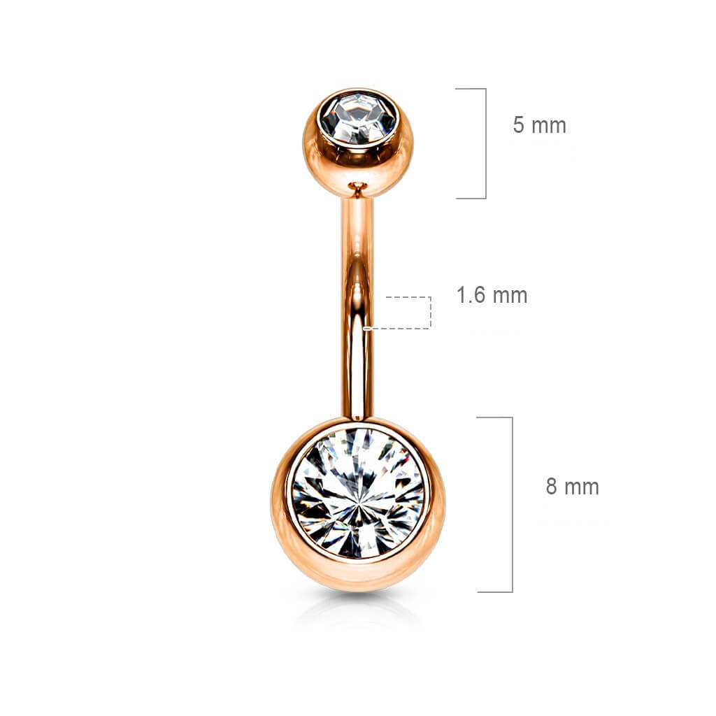 Piercing Nombril Bille Zircone Rose