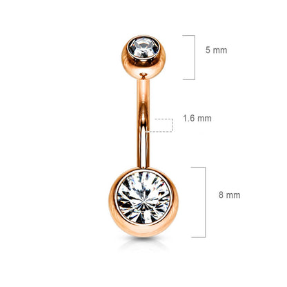 Bauchnabelpiercing Kugel Zirkonia Roségold