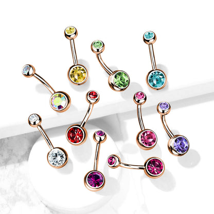 Bauchnabelpiercing Kugel Zirkonia Roségold