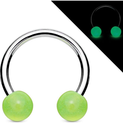 Hufeisen Piercing Kugel Glow in the Dark