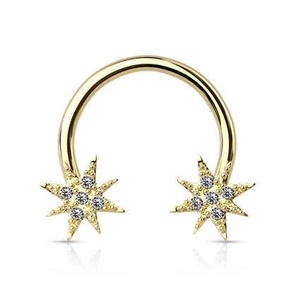 Horseshoe Stars Zirconia Gold